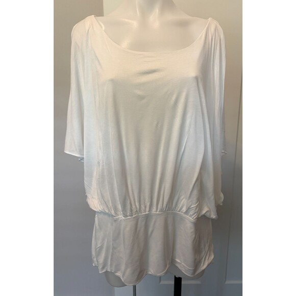 White House Black Market Tops - WHITE HOUSE BLACK MARKET Womens Knit TOP Short Sleeve WHITE Size XL